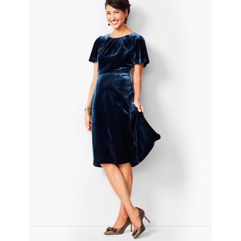 - RSVPby Talbots VELVET FIT FLARE DRESS NWOT